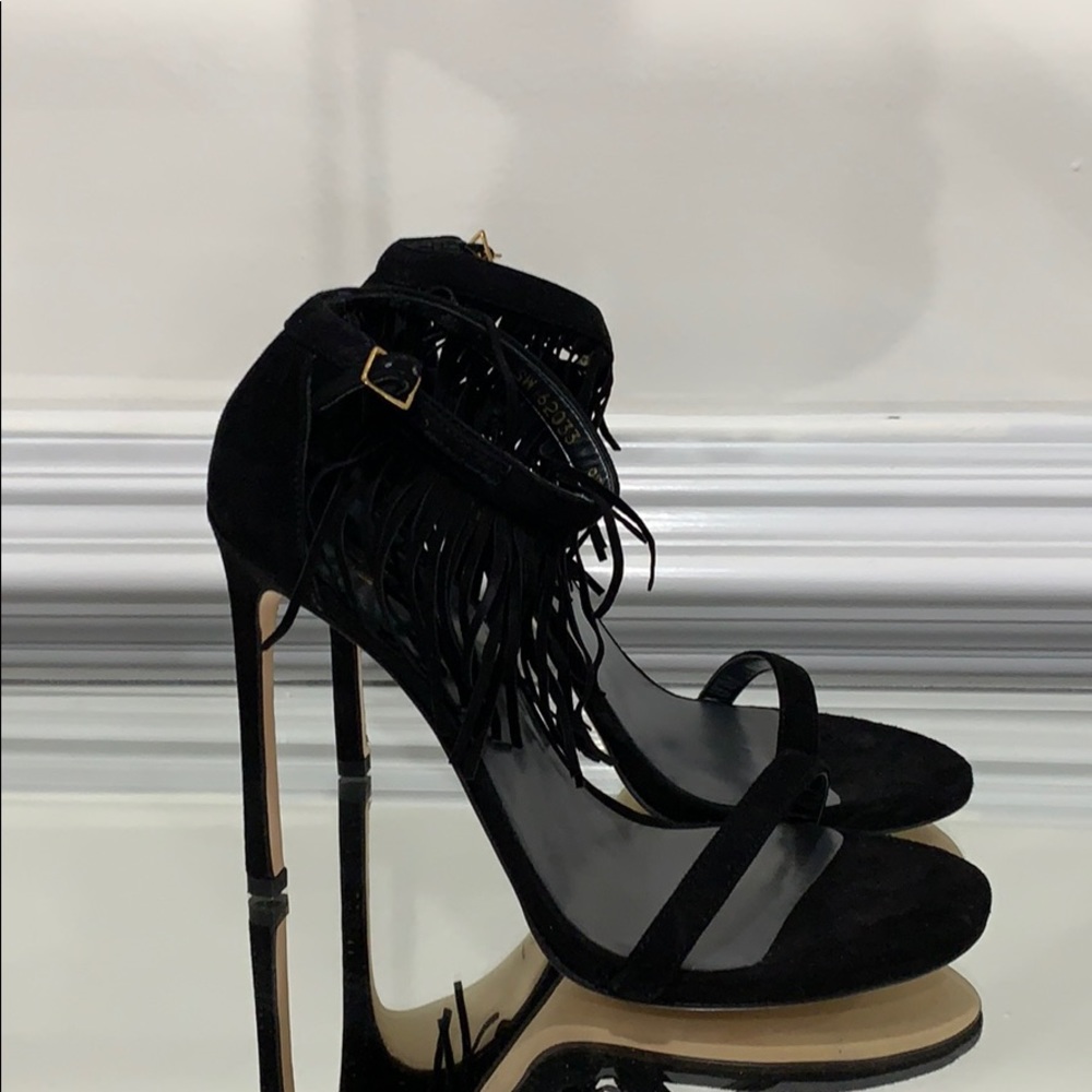 Stuart Weitzman Black Suede Sandals